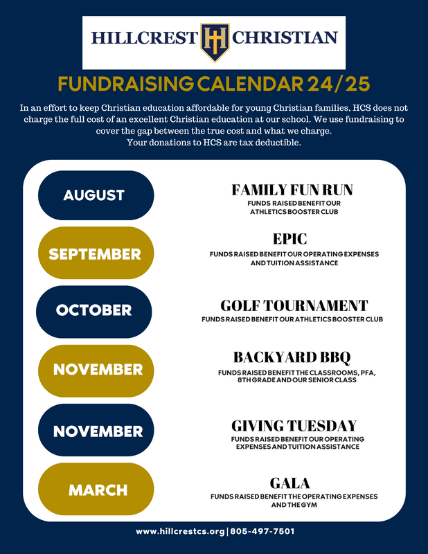 HCS Fundraising Schedule